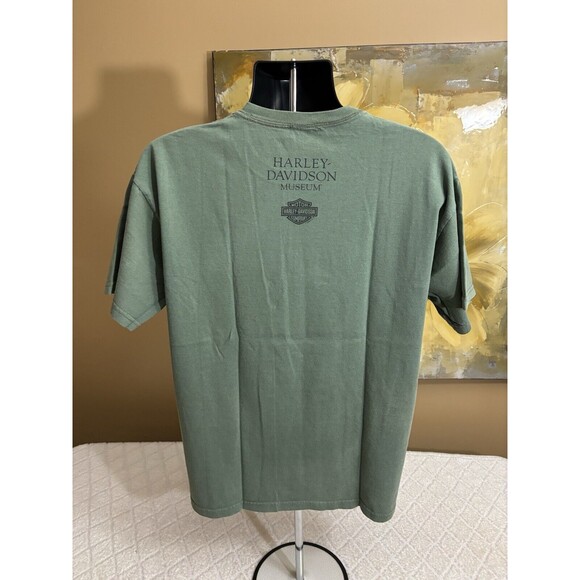 Vintage Harley Davidson Museum 2008 Graphic 2 Sided Green Tee Men’s Size L - Picture 12 of 16